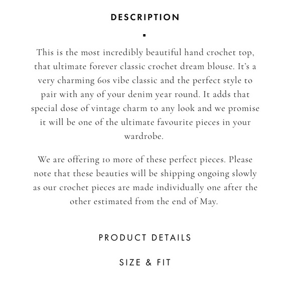 SOLD ⚡️BNWT Chasing Unicorns Hickory Winds Crochet Top 🕊 - Picture 4 of 16